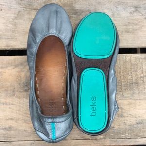 TIEKS by Gavrieli leather ballet flats in silver